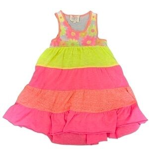 HANNAH Banana Girls Sleeveless Lined ColorBlock Dress - Size4